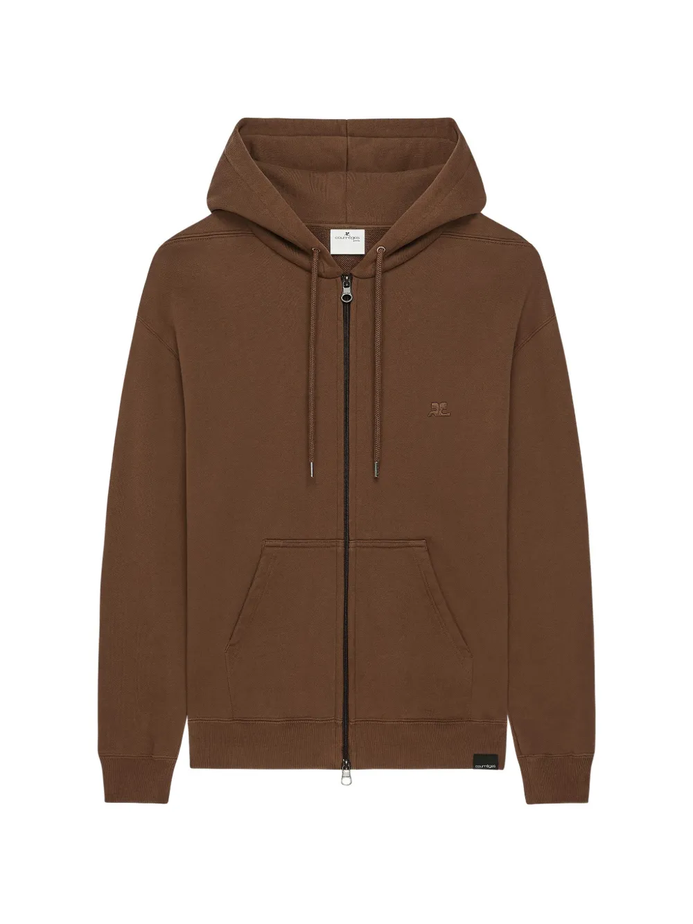 Courrèges Hoodie met geborduurd logo Bruin