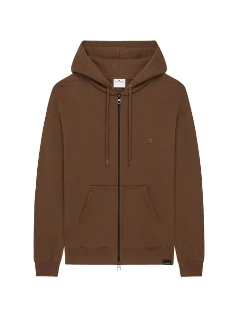 Courrèges logo print zipped hoodie