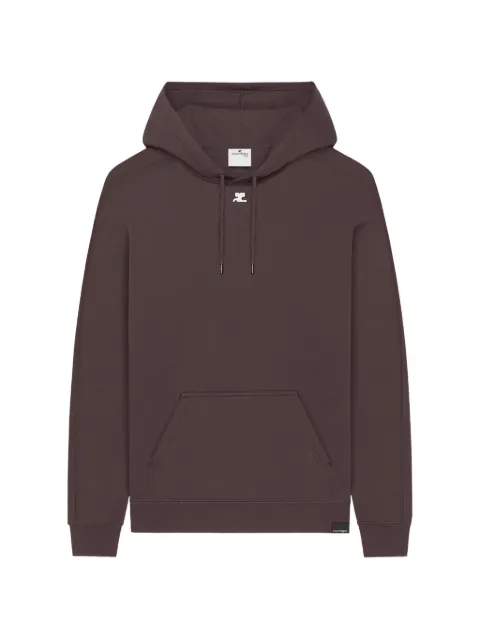Courrèges sudadera de algodón con capucha y parche del logo