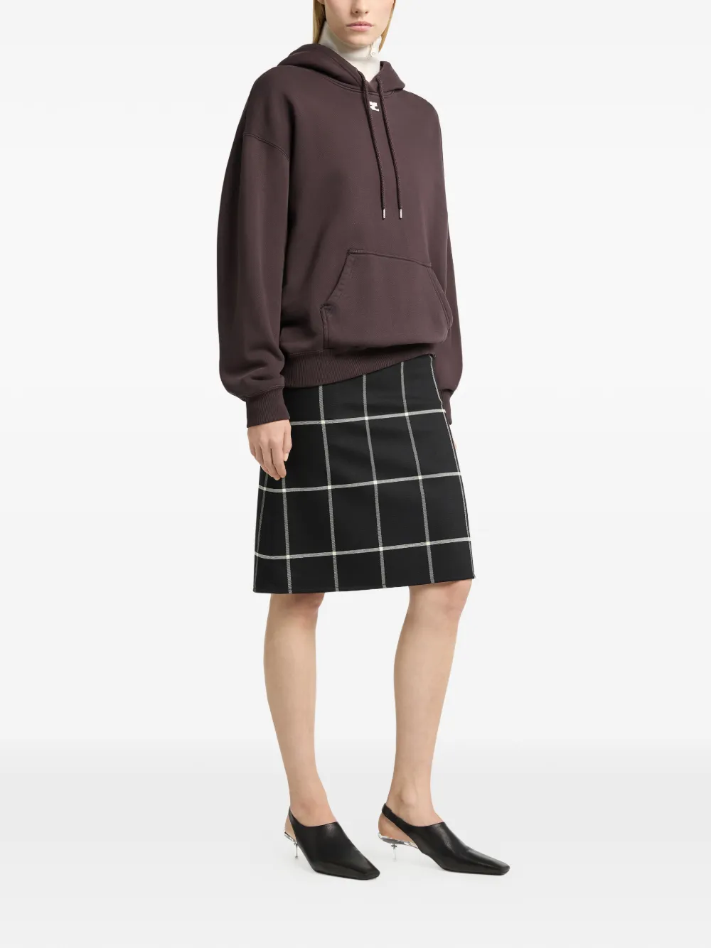 Courrèges Hoodie met logopatch Bruin
