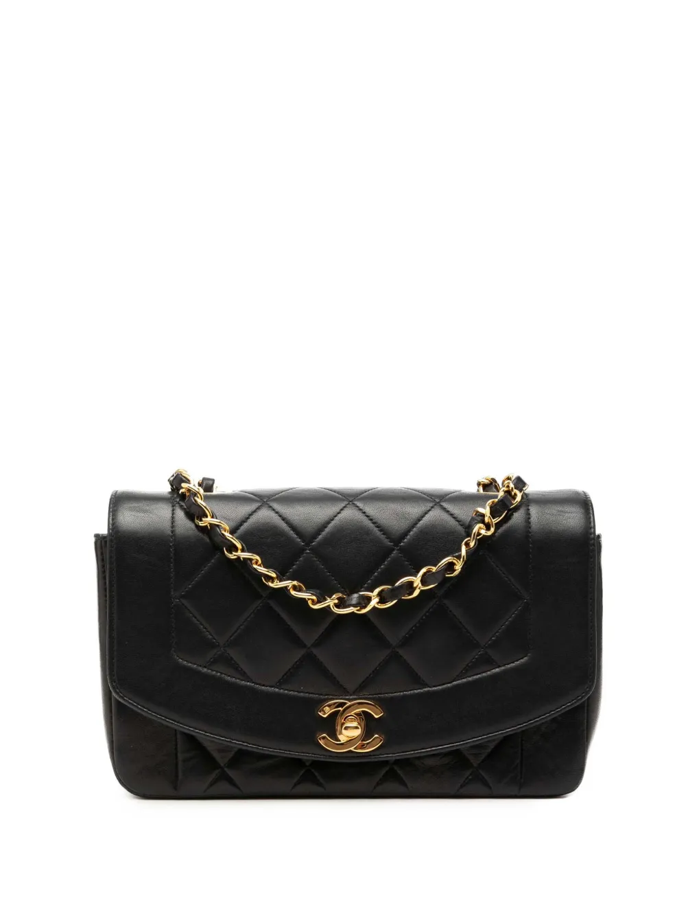 CHANEL Pre-Owned 1991-1994 Small Lambskin Diana Flap crossbody bag - Black