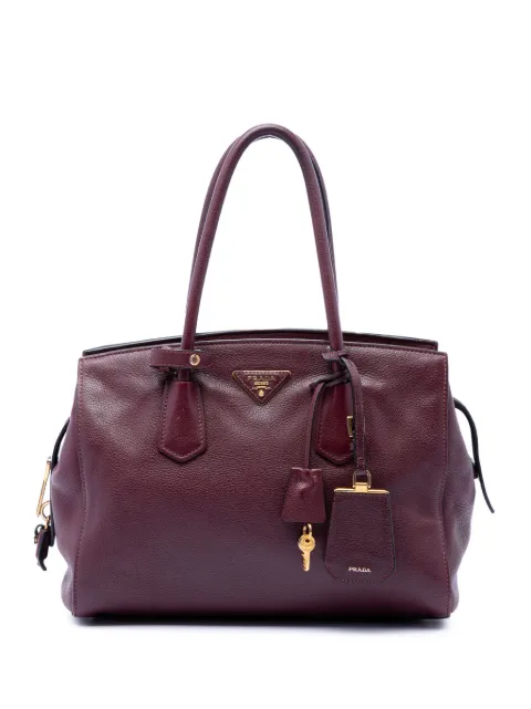 Prada Pre-Owned 2010-2026 Vitello Daino Zip Top Convertible Tote satchel