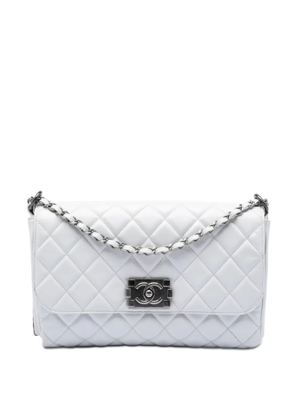 CHANEL Pre-Owned 2011 Quilted Glazed Calfskin Soft Boy Flap shoulder bag - Bianco