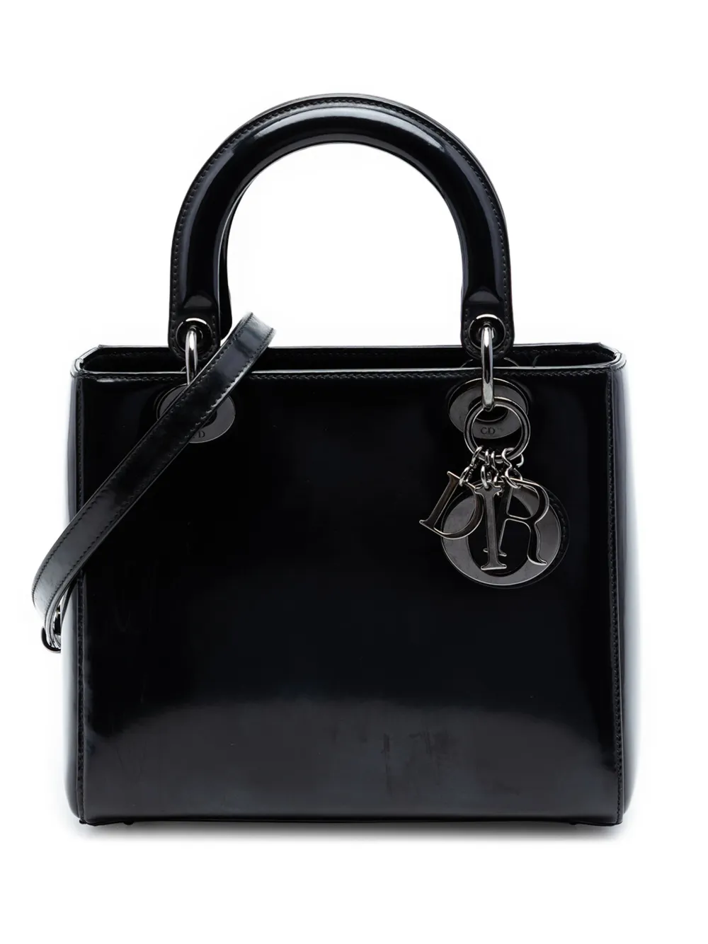 Christian Dior Pre-Owned 2013 Medium Patent Lady Dior satchel - Nero