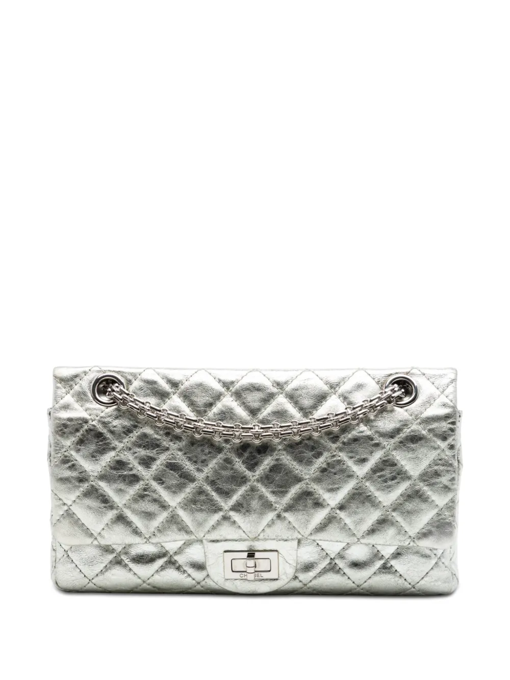 CHANEL Pre-Owned 2006-2008 Metallic Aged Calfskin Reissue 2.55 Double Flap 225 shoulder bag - Silver