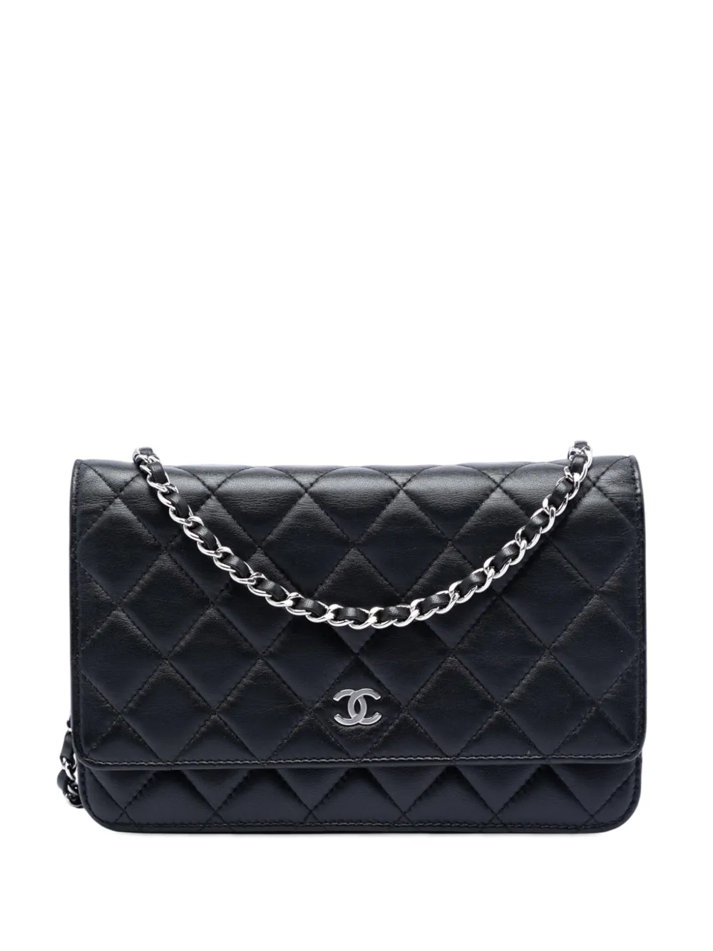 CHANEL Pre-Owned 2012 CC Quilted Lambskin Wallet On Chain crossbody bag - Schwarz