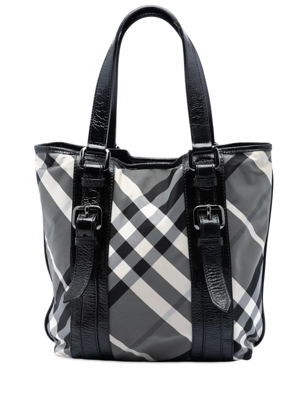 Burberry Pre-Owned 2000-2017 Small Beat Check Nylon Victoria tote bag - Grigio