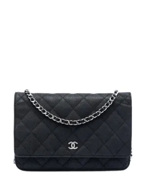 CHANEL ウォレットショルダーバッグ CHANEL Pre-Owned タッセル ウォレットオンチェーン シェブロン カーフ