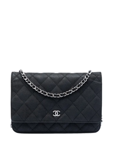 CHANEL Pre-Owned 2012-2013 CC Quilted Caviar Wallet on Chain crossbody bag
