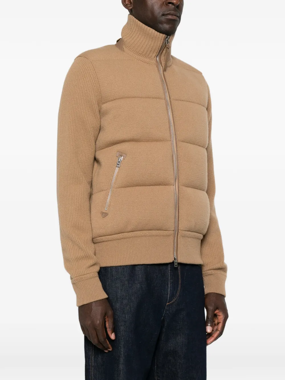 TOM FORD Gewatteerd geribbeld jack Beige