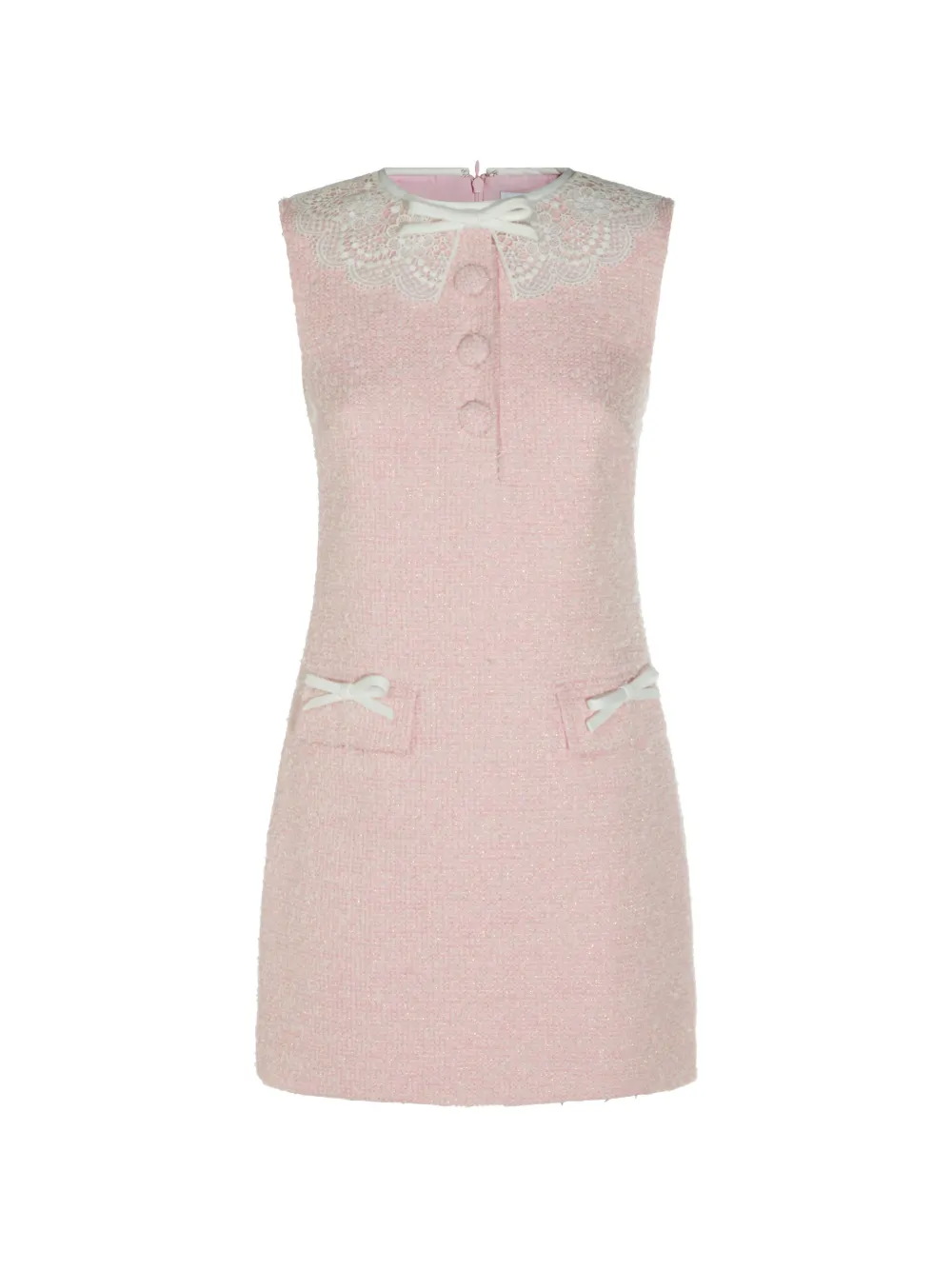 Self-Portrait lace-collar mini dress - Rosa