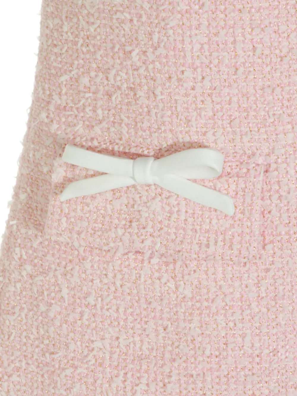 Self-Portrait Bouclé mini-jurk met kanten kraag Roze