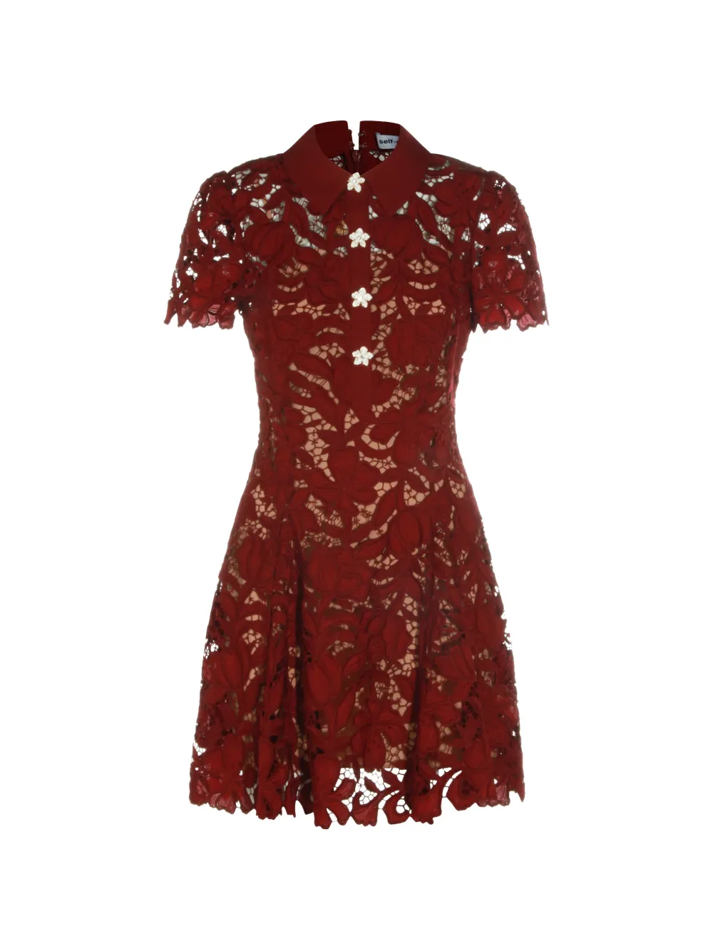 Self-Portrait lace mini dress - Rosso