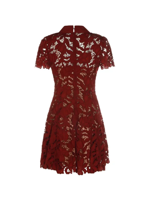 self portrait off the shoulder guipure lace mini dress Self-Portrait | Dresses | Selfportrait Offtheshoulder Guipure Lace Red Mini  Dress Size Uk4us