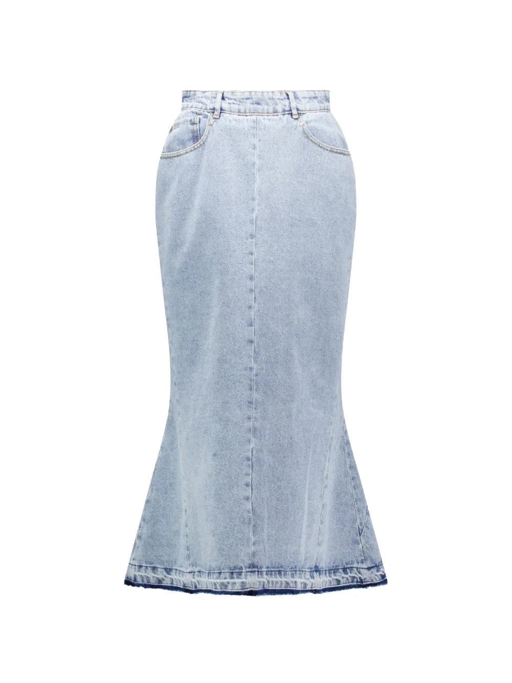 3.PARADIS washed-effect fishtail maxi skirt - Blu