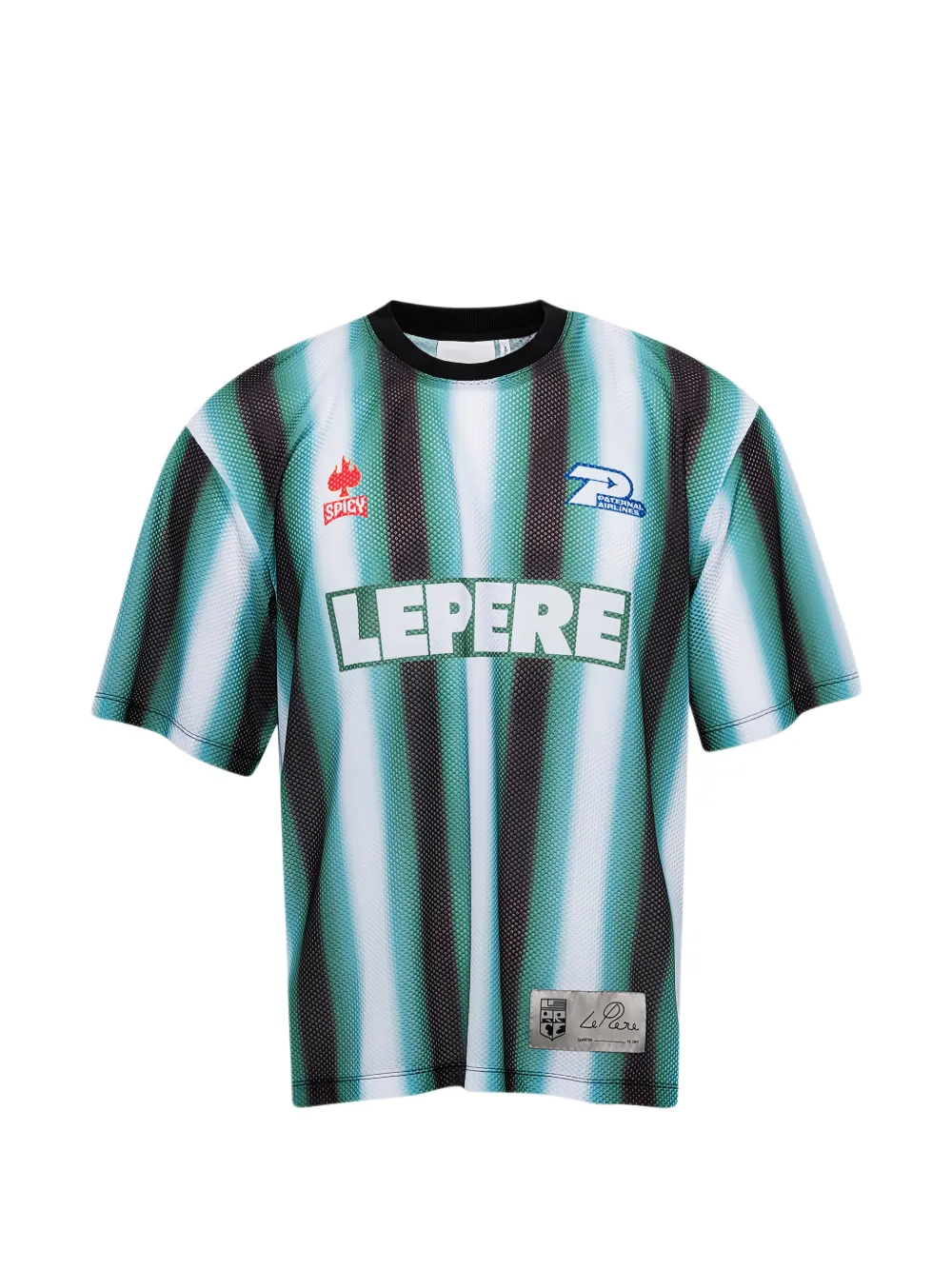 Le Pere LPFC striped mesh T-shirt - Bianco
