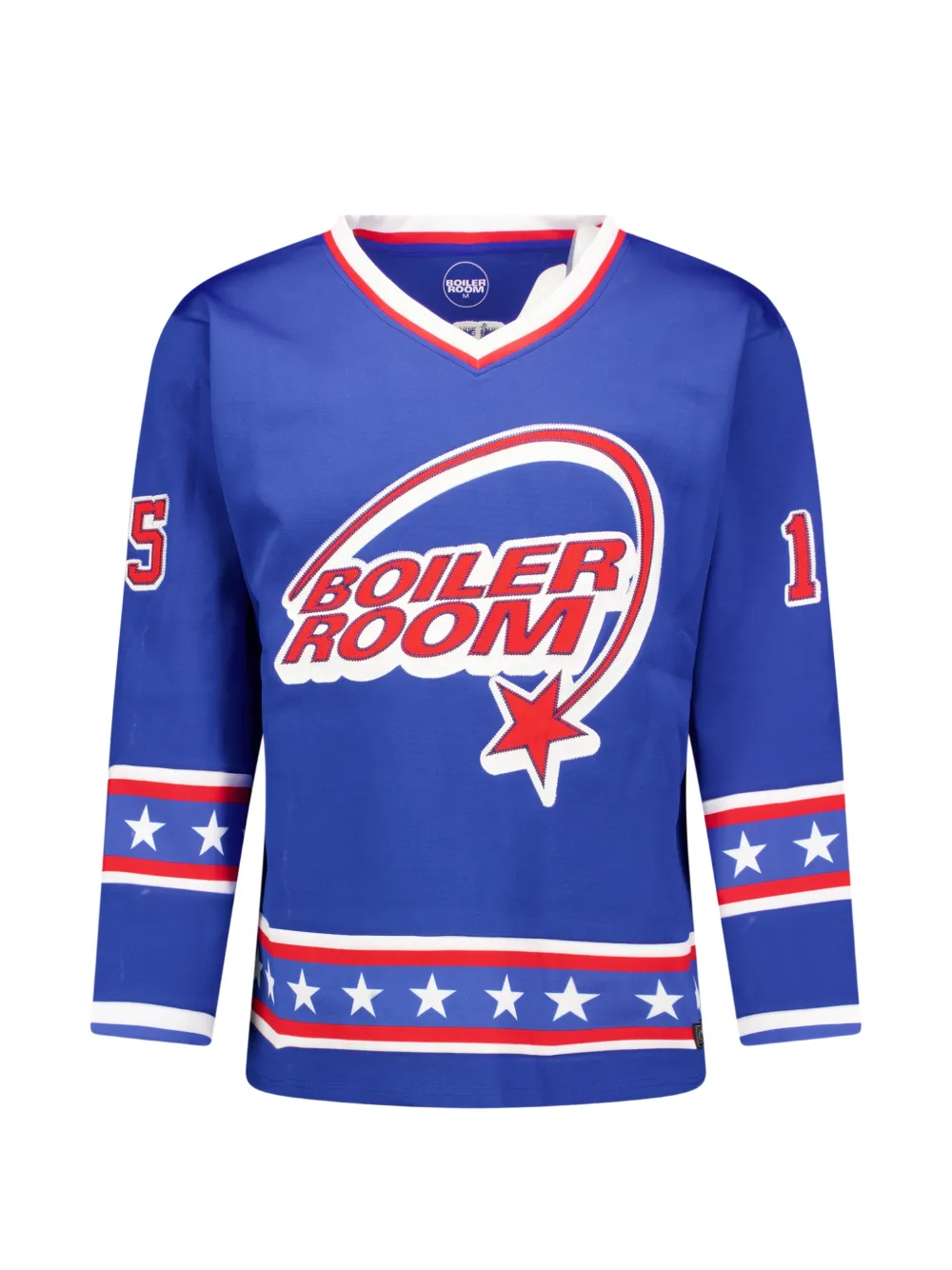 Boiler Room Hockey logo-print V-neck jersey - Blu