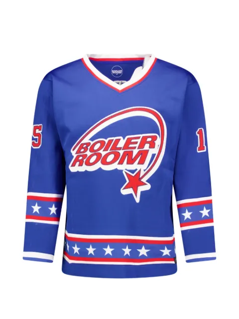 Boiler Room Hockey logo-print V-neck jersey