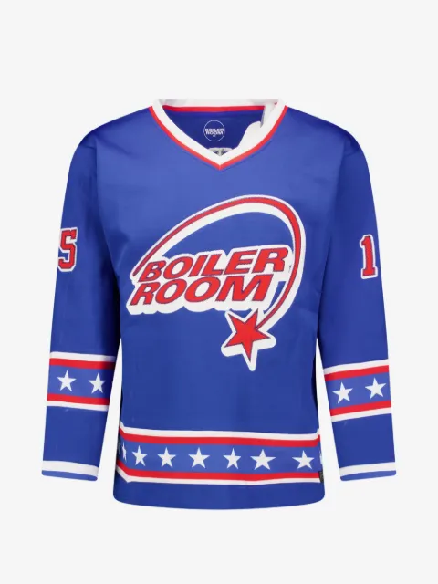 Boiler Room Hockey logo-print V-neck jersey