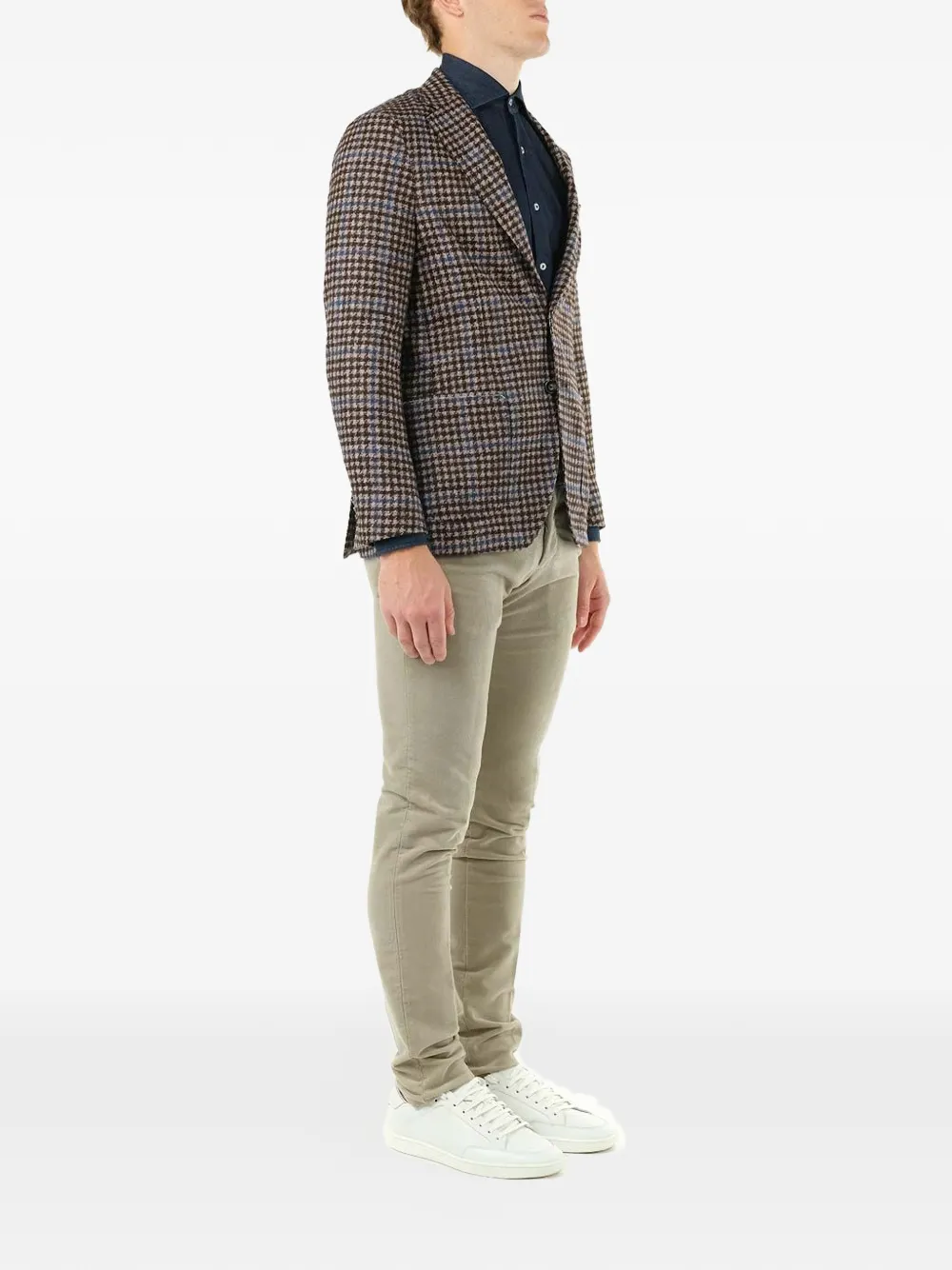 Al Duca D Aosta 1902 Geruite wollen blazer Bruin