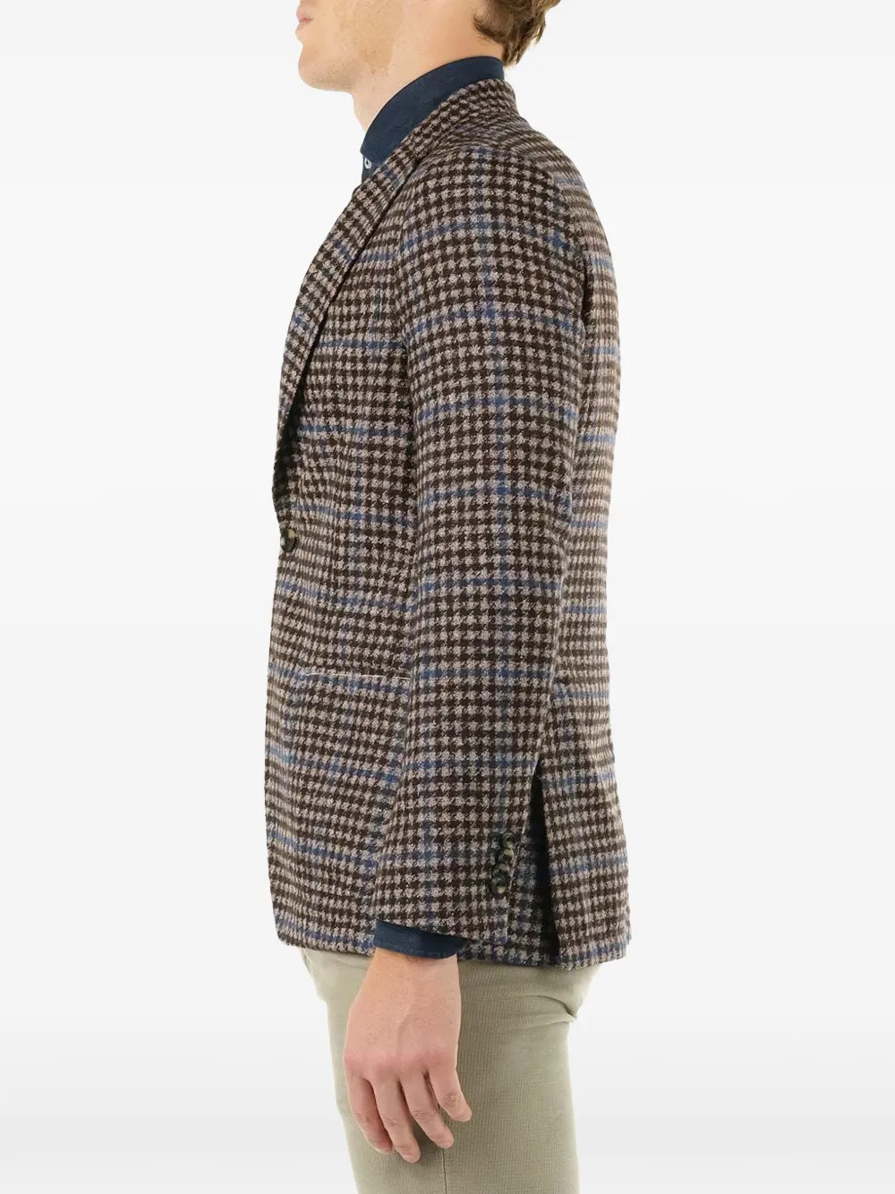 Al Duca D Aosta 1902 Geruite wollen blazer Bruin