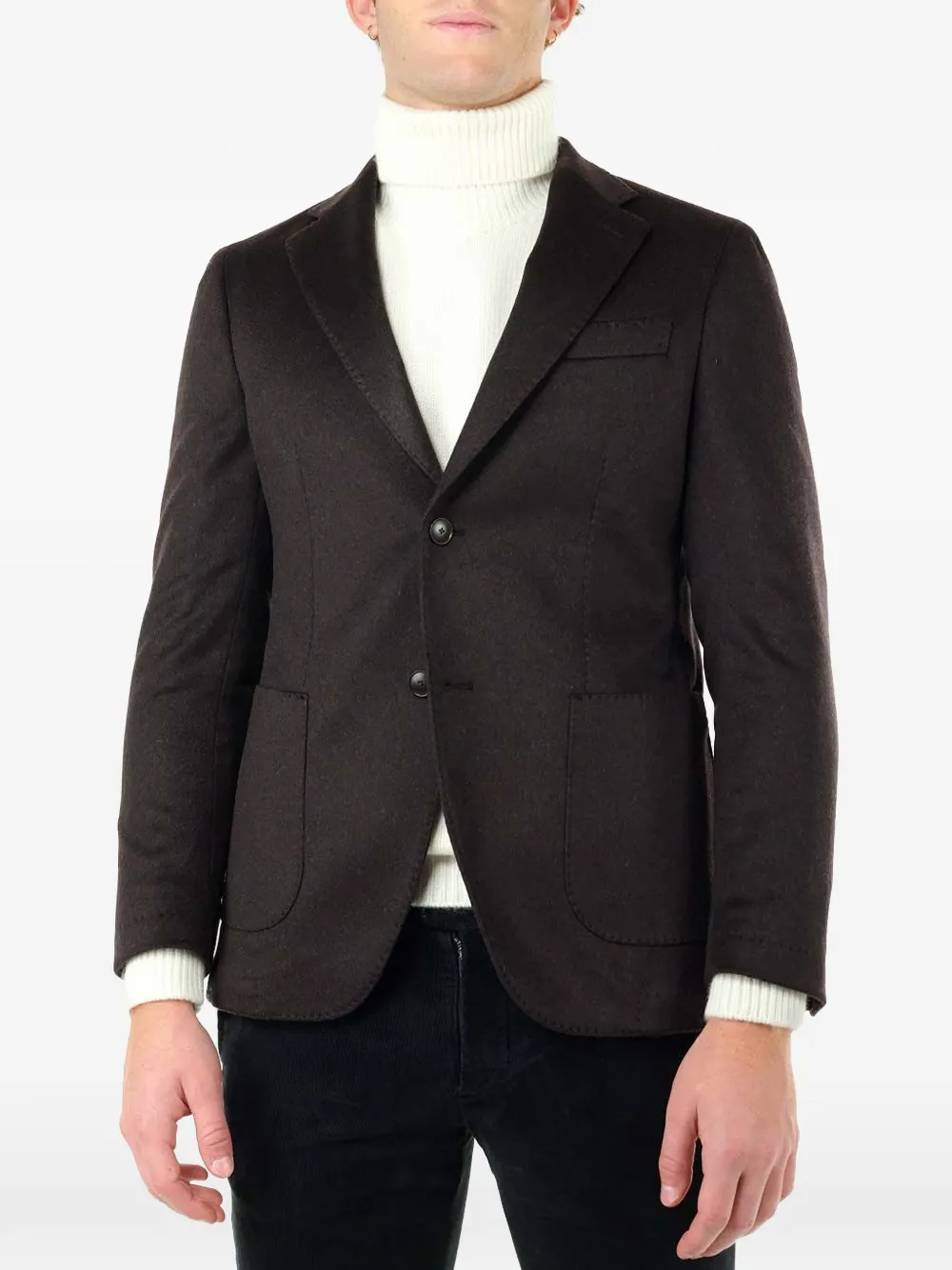 Al Duca D Aosta 1902 Wollen blazer met enkele rij knopen Bruin