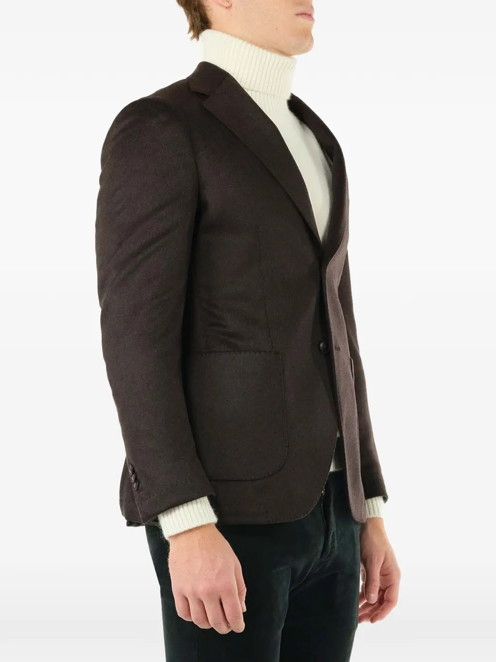 Al Duca D Aosta 1902 Wollen blazer met enkele rij knopen Bruin
