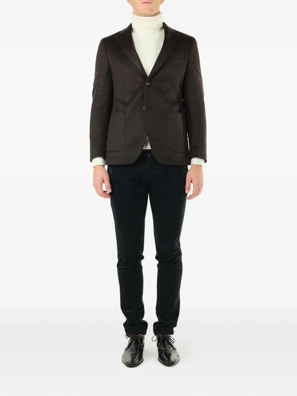 Al Duca D Aosta 1902 Wollen blazer met enkele rij knopen Bruin