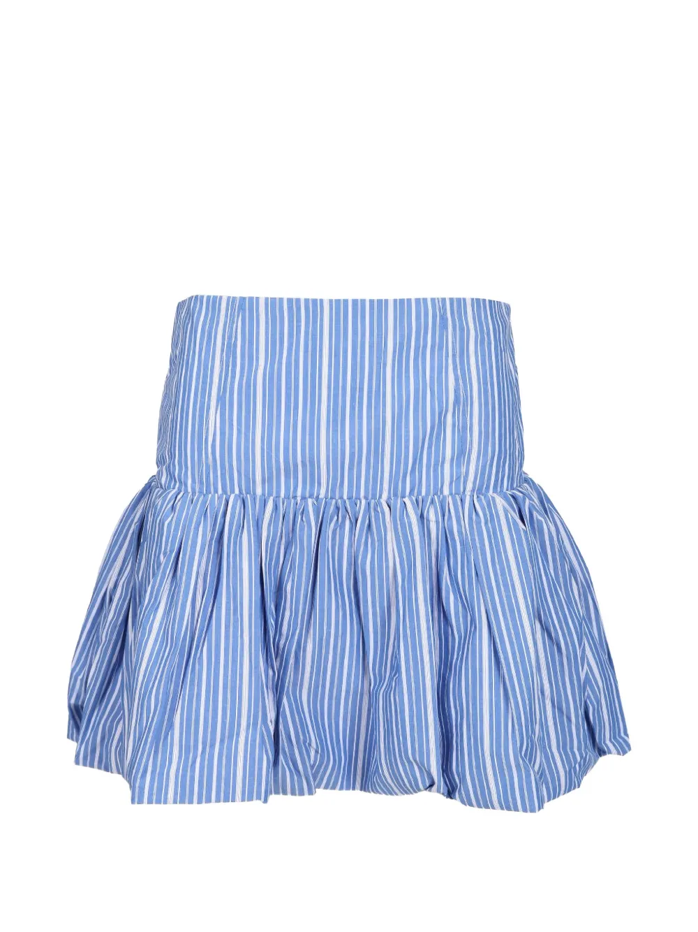 GANNI stripe-pattern ruffled skirt - Blau