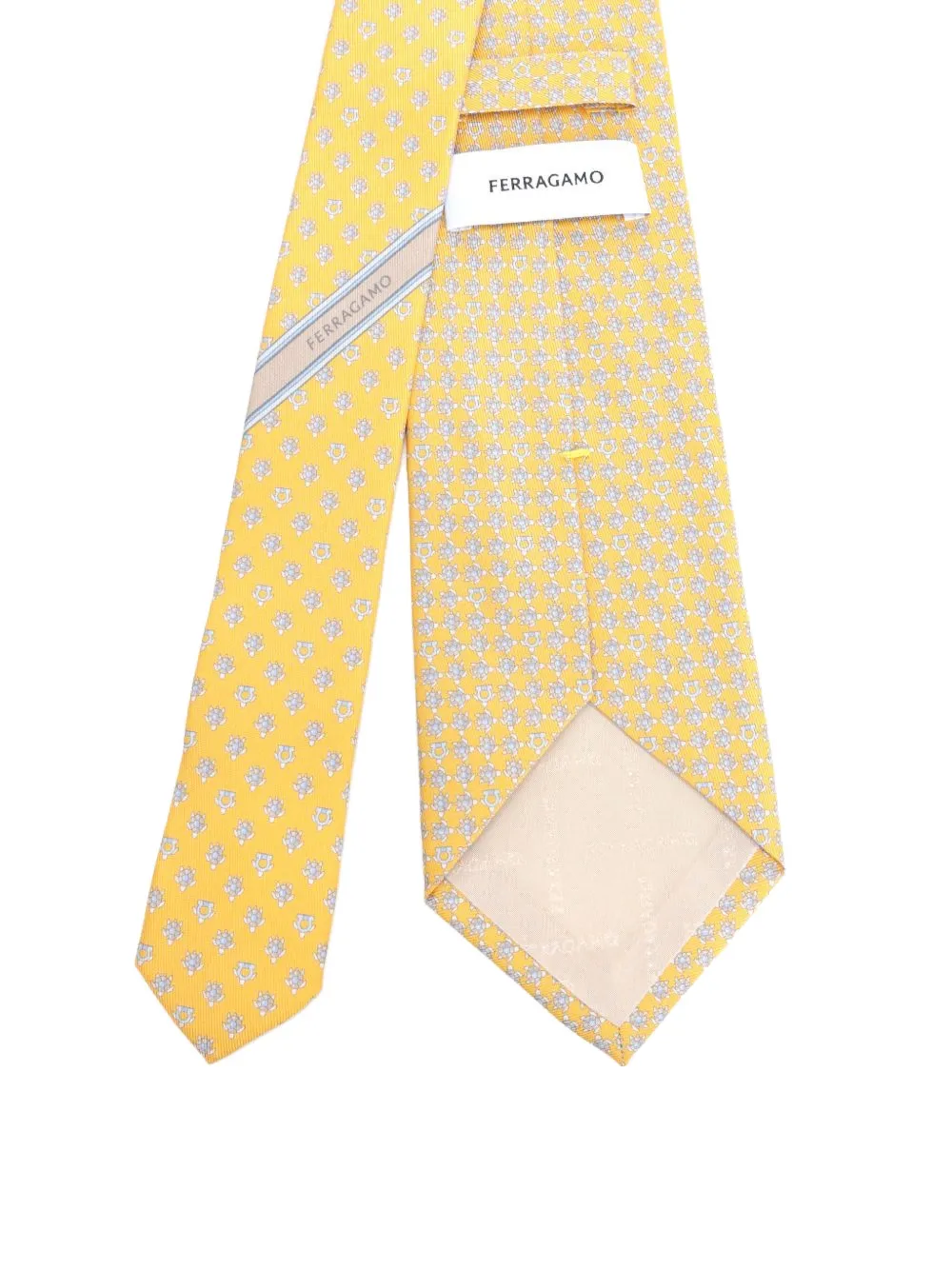  Ferragamo Corbata Con Estampado Turtle - Amarillo 