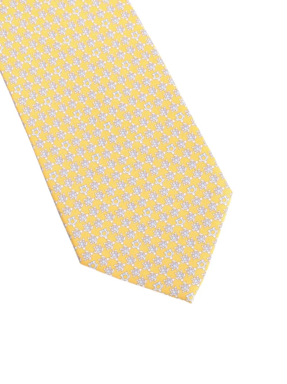  Ferragamo Corbata Con Estampado Turtle - Amarillo 