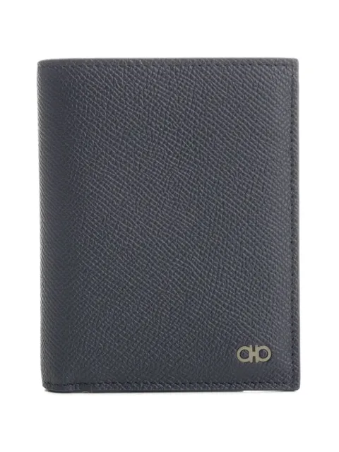 Ferragamo Gancini-plaque grained-leather wallet