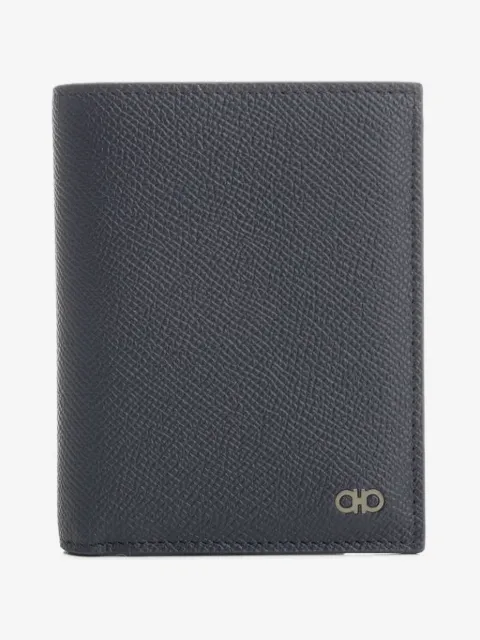 Ferragamo Gancini-plaque grained-leather wallet