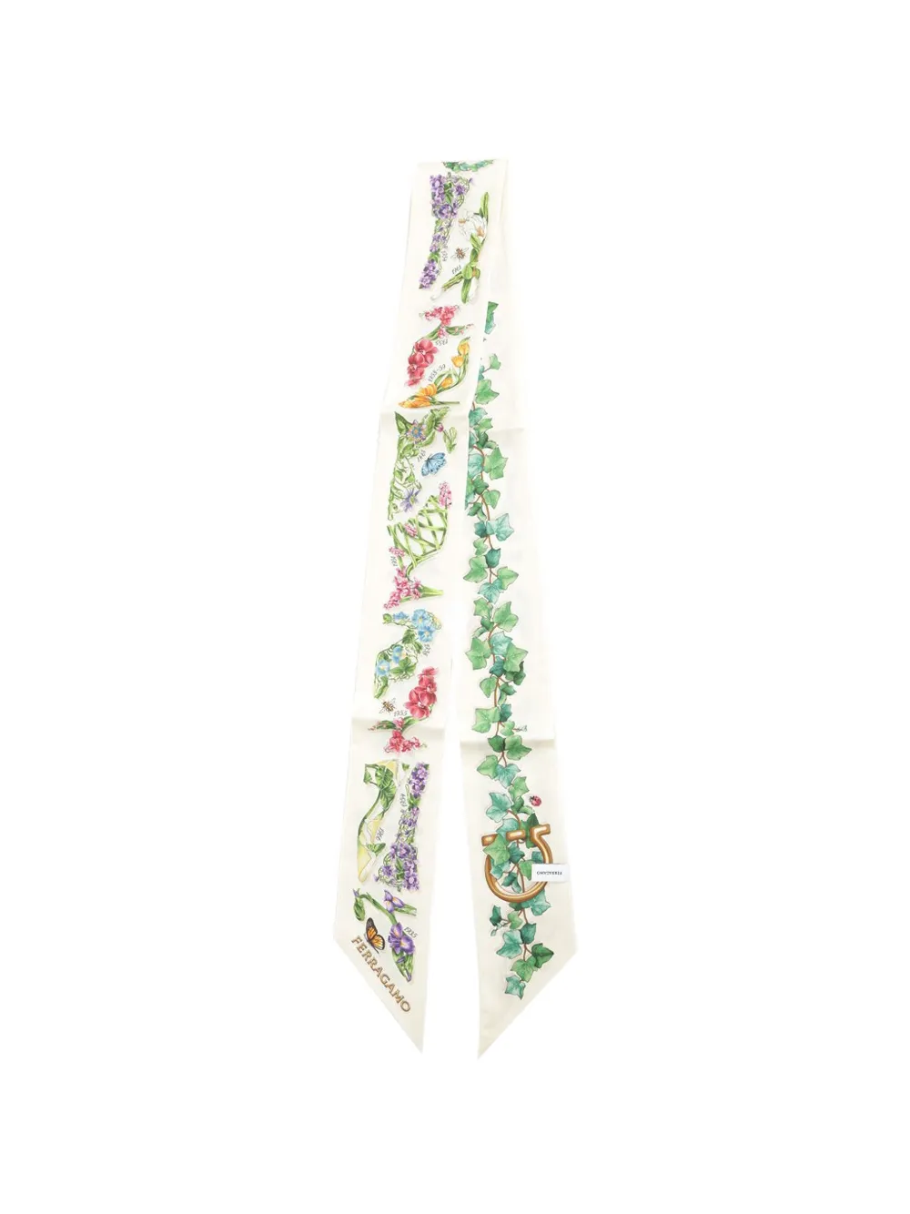 Ferragamo Eden Shoes print silk scarf - Toni neutri