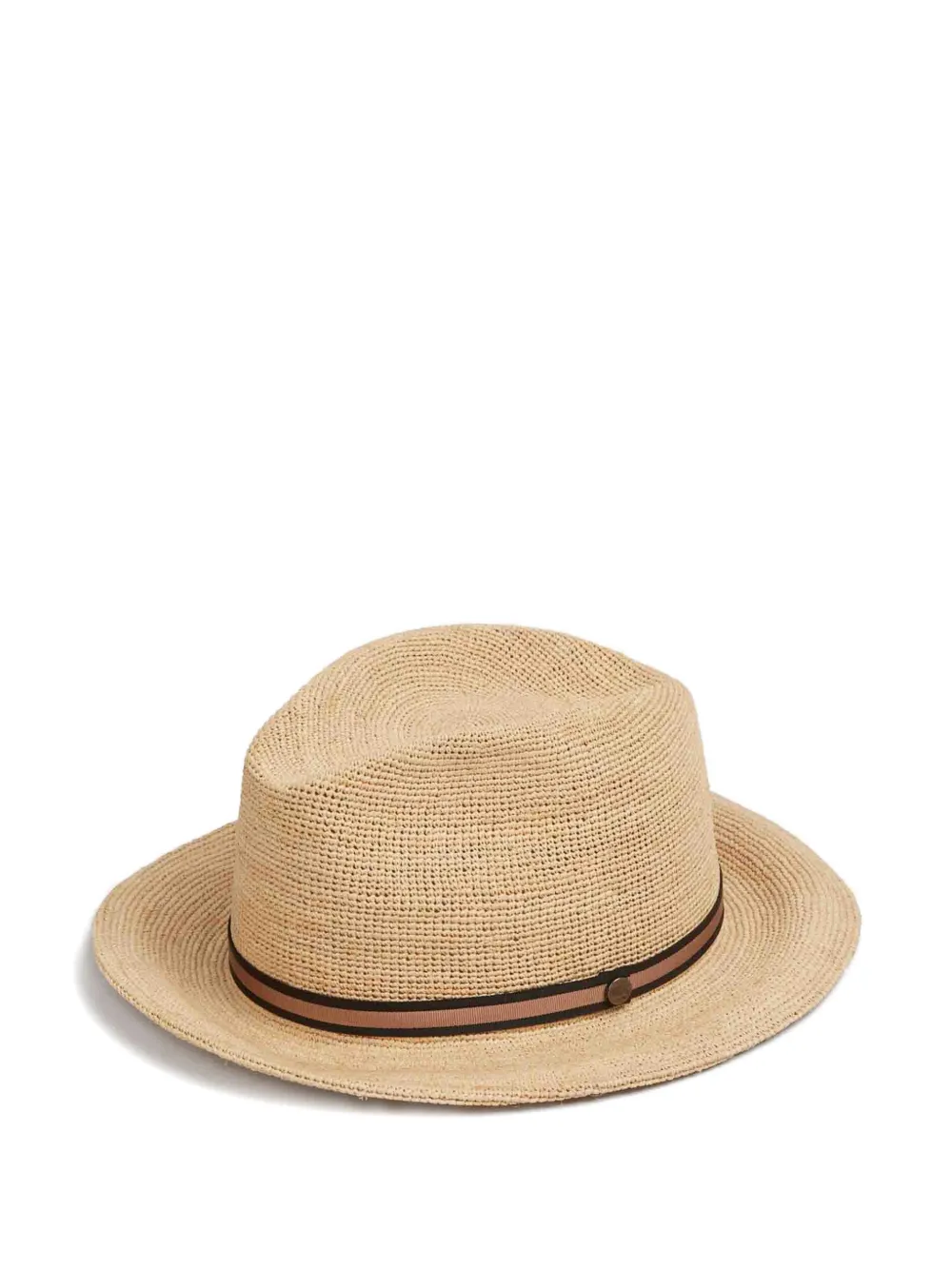 Borsalino Argentina woven-design striped-band hat - Toni neutri