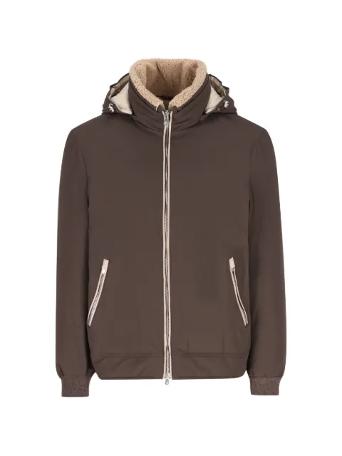 Brunello Cucinelli shearling-collar hooded jacket