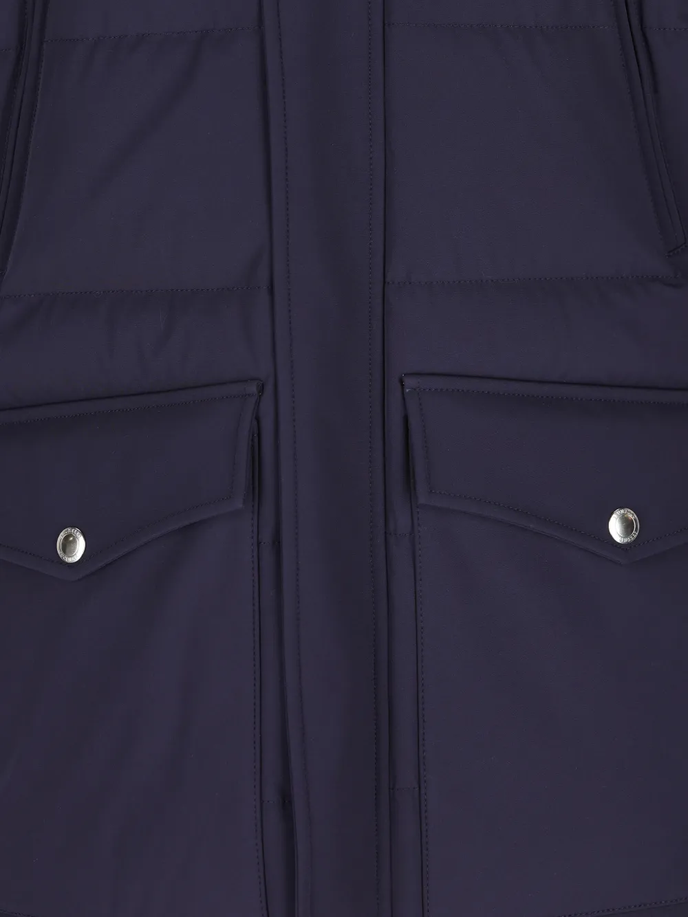 Brunello Cucinelli Gewatteerde jas met capuchon Blauw