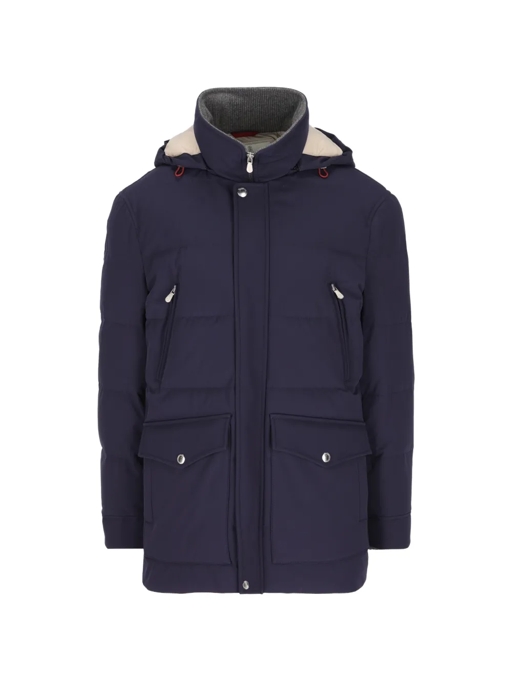 Brunello Cucinelli padded hooded coat - Blu