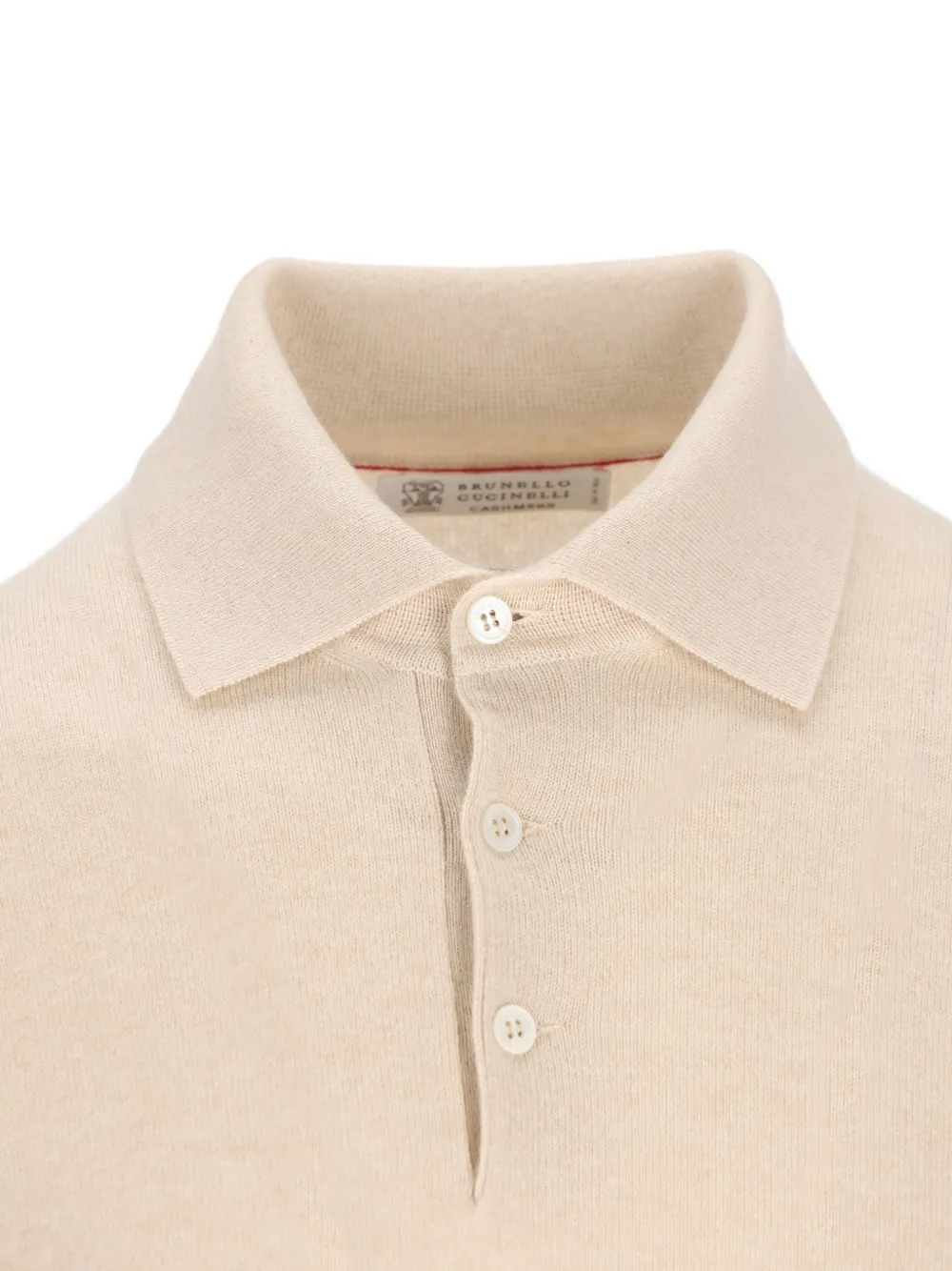 Brunello Cucinelli Kasjmier trui met knopenbies Beige