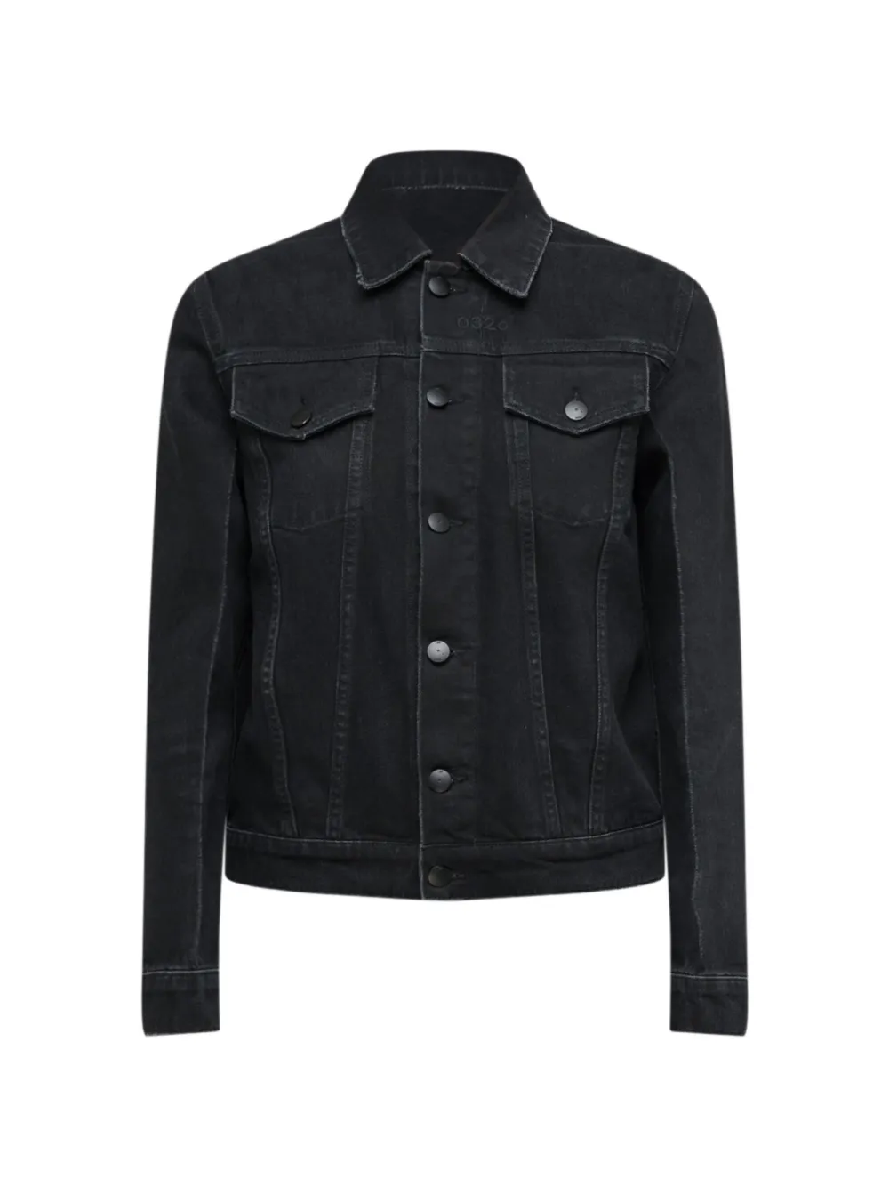 032c boxy embroidered denim jacket - Nero