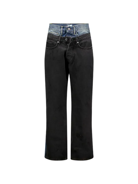 3.PARADIS double-waist stonewashed jeans