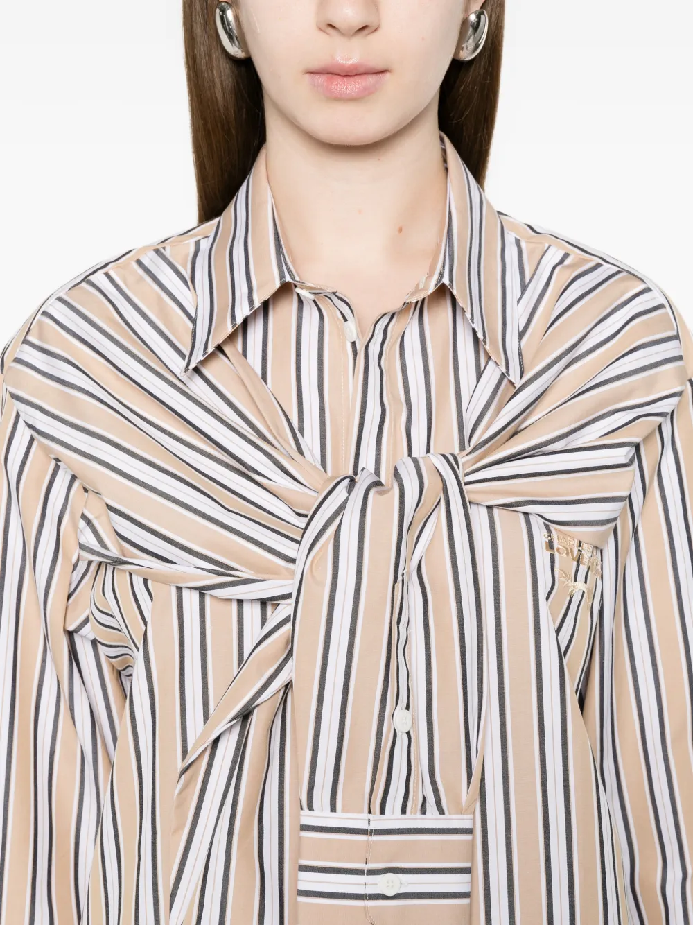 Charles Jeffrey Loverboy ストライプシャツ Charles Jeffrey Loverboy Hold Me ストライプ シャツ | ニュートラル