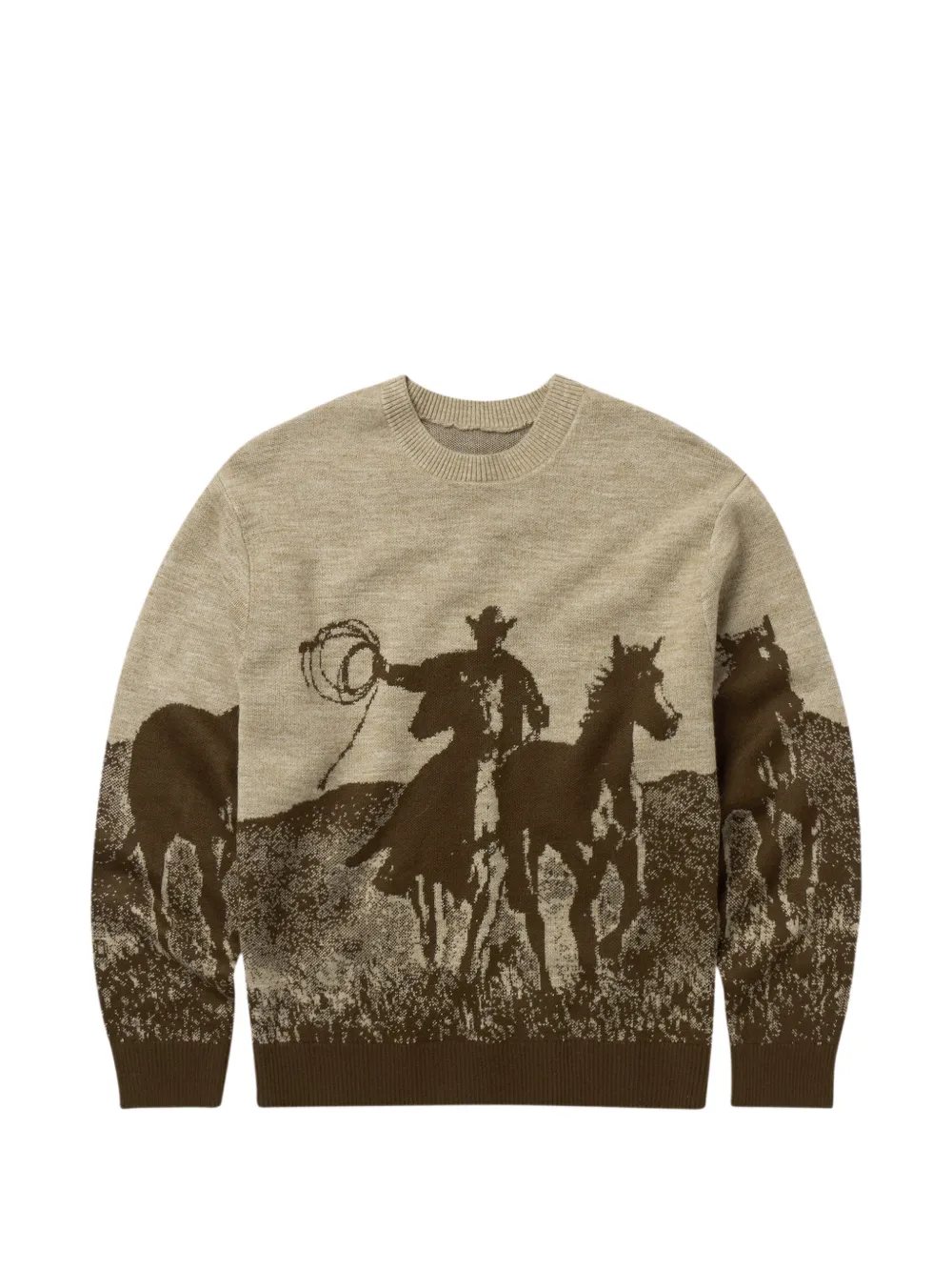 One Of These Days Spirit of The Planes intarsia-knit sweater - Marrone