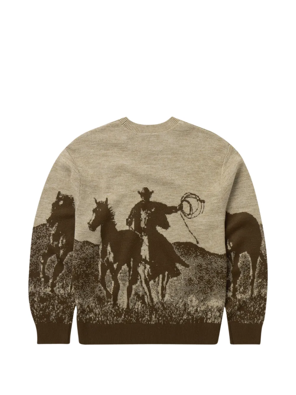 One Of These Days Spirit of The Planes intarsia gebreide trui Bruin