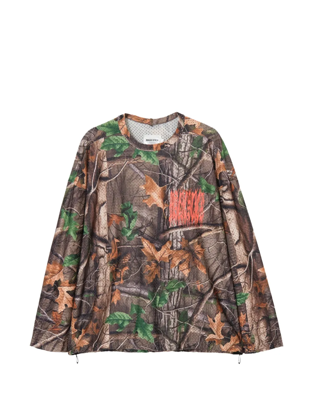 Magic Stick camo-print mesh T-shirt - Marrone