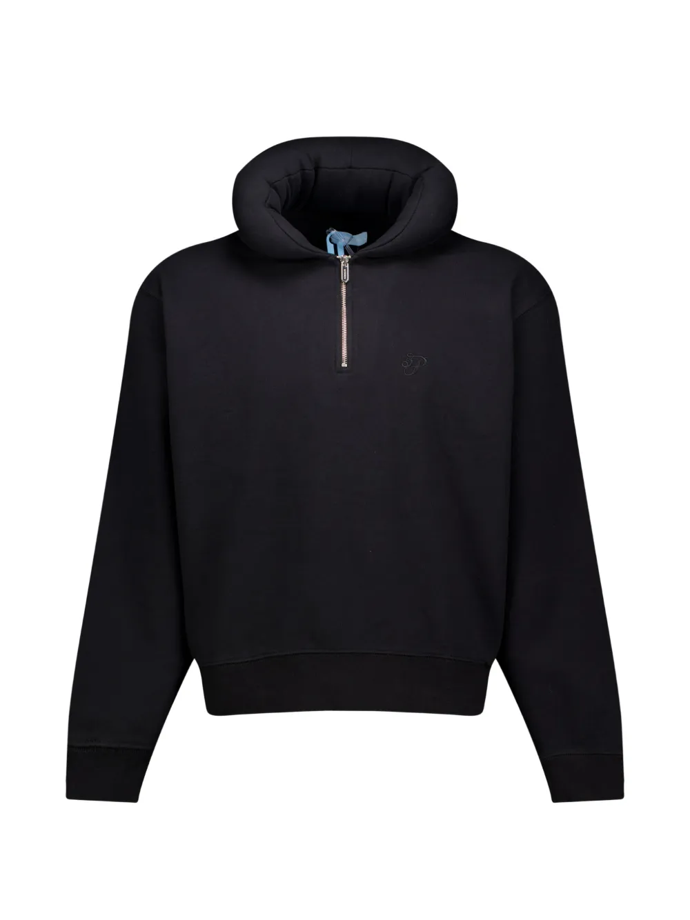 3paradis Pillow Neck Quarter-zip Sweater In Black