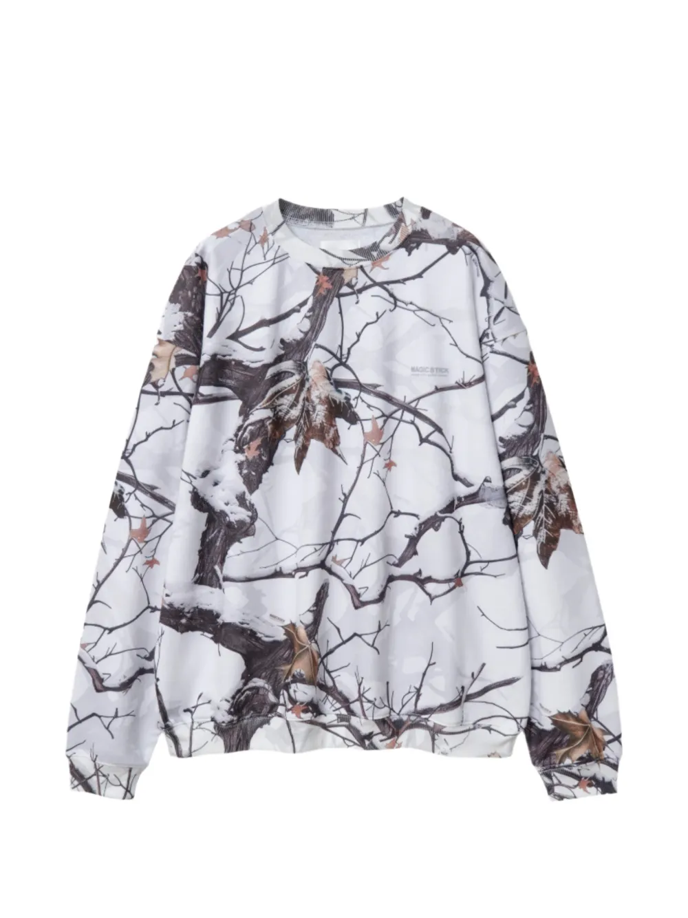 Magic Stick snow-camo crew-neck sweatshirt - Bianco