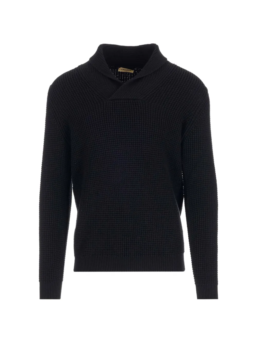 Al Duca D’Aosta 1902 waffle-knit shawl-collar sweater - Nero