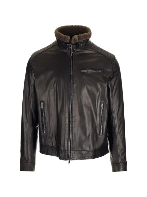 Al Duca D’Aosta 1902 quilted-shoulder leather jacket