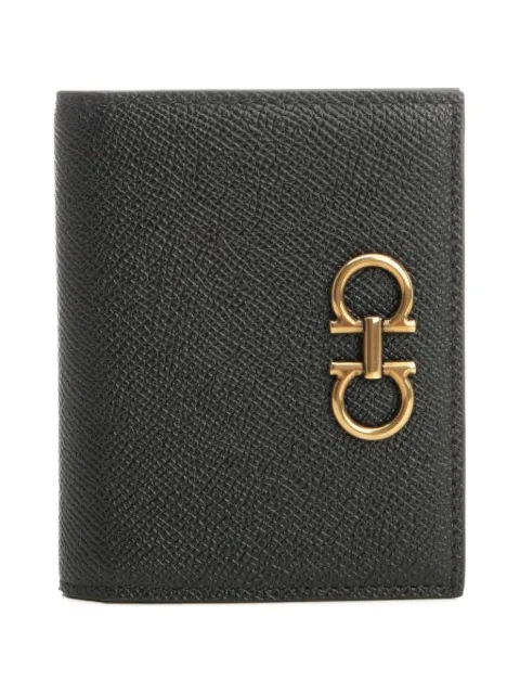 Ferragamo Gancini-plaque textured-leather wallet